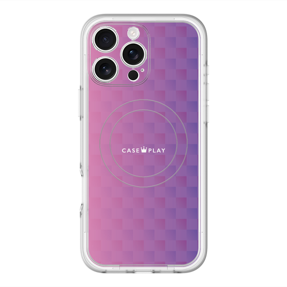 スリムプロテクションプレミアムケース with MagSafe［ CASEPLAY Check - Purple ］