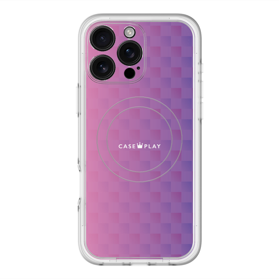 スリムプロテクションプレミアムケース with MagSafe［ CASEPLAY Check - Purple ］