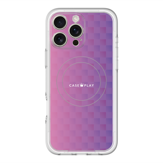 スリムプロテクションプレミアムケース with MagSafe［ CASEPLAY Check - Purple ］