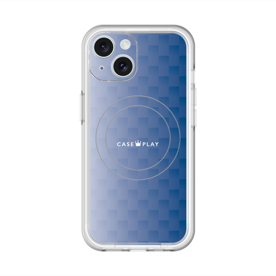 スリムプロテクションプレミアムケース with MagSafe［ CASEPLAY Check - Blue ］