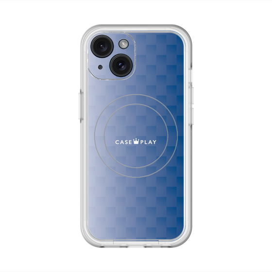 スリムプロテクションプレミアムケース with MagSafe［ CASEPLAY Check - Blue ］