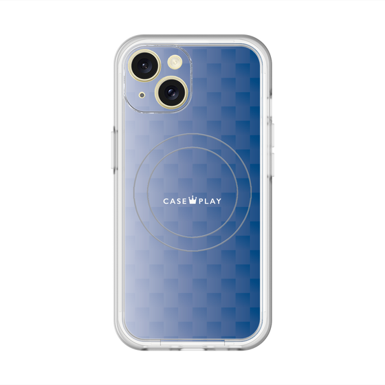 スリムプロテクションプレミアムケース with MagSafe［ CASEPLAY Check - Blue ］