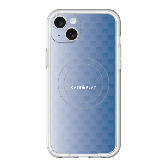 スリムプロテクションプレミアムケース with MagSafe［ CASEPLAY Check - Blue ］