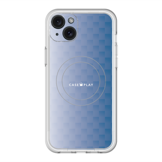 スリムプロテクションプレミアムケース with MagSafe［ CASEPLAY Check - Blue ］