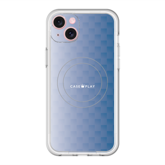 スリムプロテクションプレミアムケース with MagSafe［ CASEPLAY Check - Blue ］