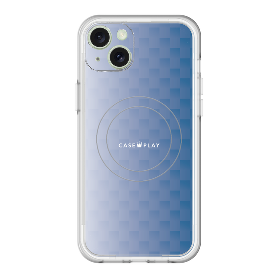 スリムプロテクションプレミアムケース with MagSafe［ CASEPLAY Check - Blue ］