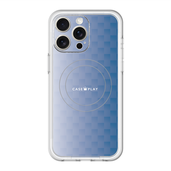 スリムプロテクションプレミアムケース with MagSafe［ CASEPLAY Check - Blue ］