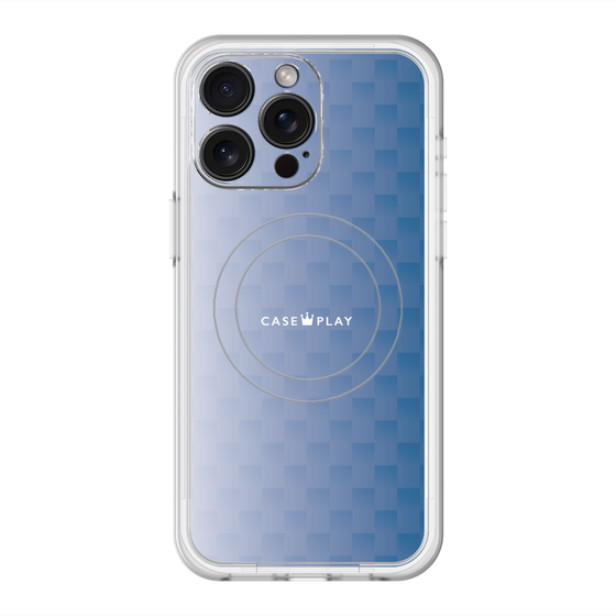 スリムプロテクションプレミアムケース with MagSafe［ CASEPLAY Check - Blue ］
