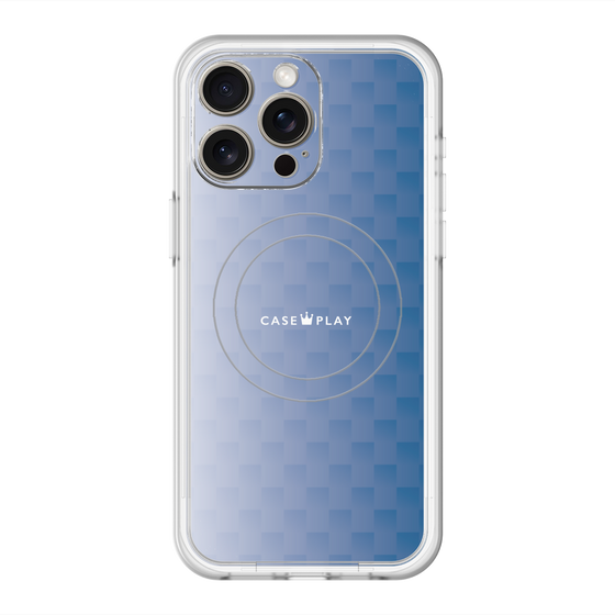 スリムプロテクションプレミアムケース with MagSafe［ CASEPLAY Check - Blue ］