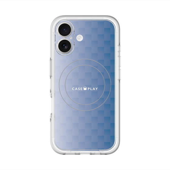 スリムプロテクションプレミアムケース with MagSafe［ CASEPLAY Check - Blue ］