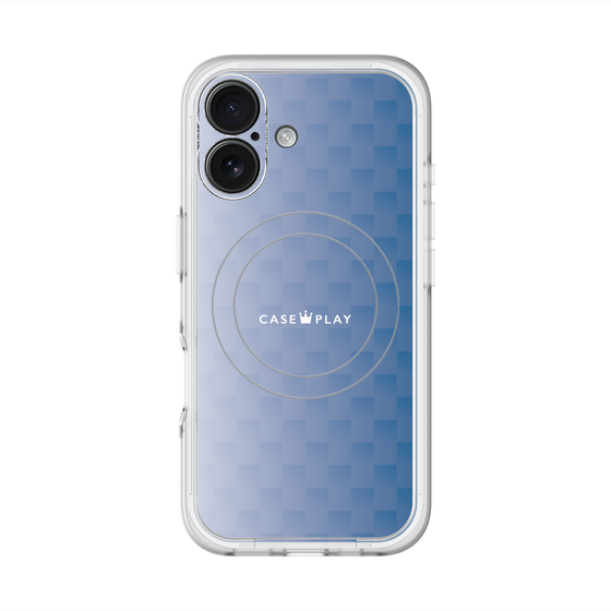 スリムプロテクションプレミアムケース with MagSafe［ CASEPLAY Check - Blue ］