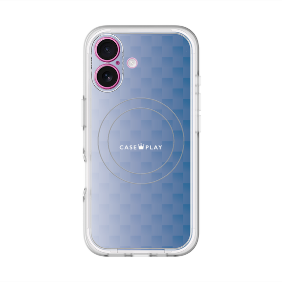 スリムプロテクションプレミアムケース with MagSafe［ CASEPLAY Check - Blue ］