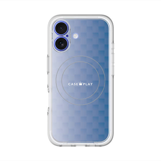 スリムプロテクションプレミアムケース with MagSafe［ CASEPLAY Check - Blue ］