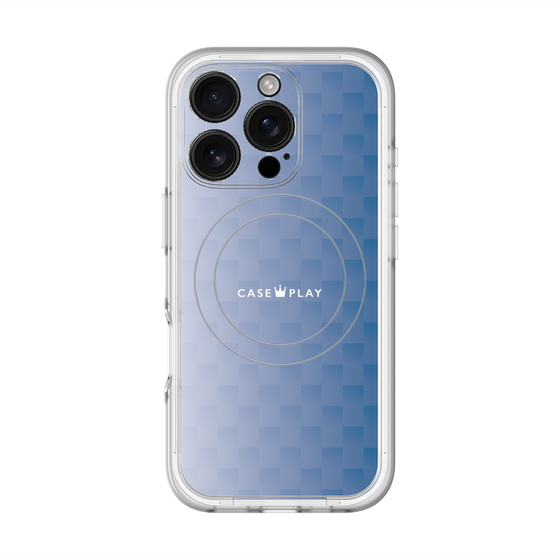 スリムプロテクションプレミアムケース with MagSafe［ CASEPLAY Check - Blue ］