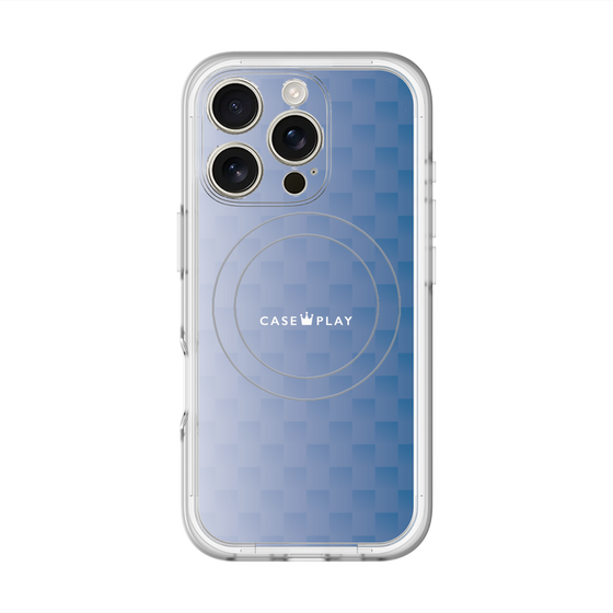 スリムプロテクションプレミアムケース with MagSafe［ CASEPLAY Check - Blue ］