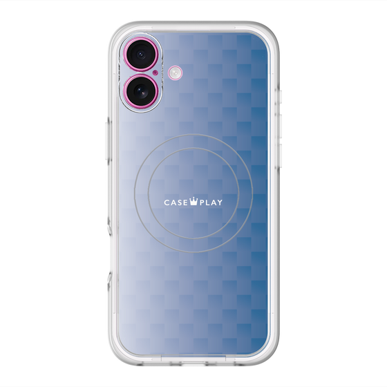 スリムプロテクションプレミアムケース with MagSafe［ CASEPLAY Check - Blue ］