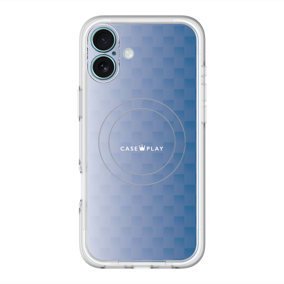 スリムプロテクションプレミアムケース with MagSafe［ CASEPLAY Check - Blue ］