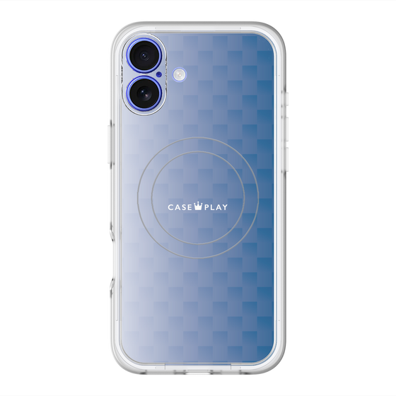 スリムプロテクションプレミアムケース with MagSafe［ CASEPLAY Check - Blue ］