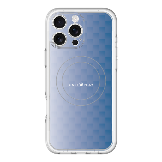 スリムプロテクションプレミアムケース with MagSafe［ CASEPLAY Check - Blue ］