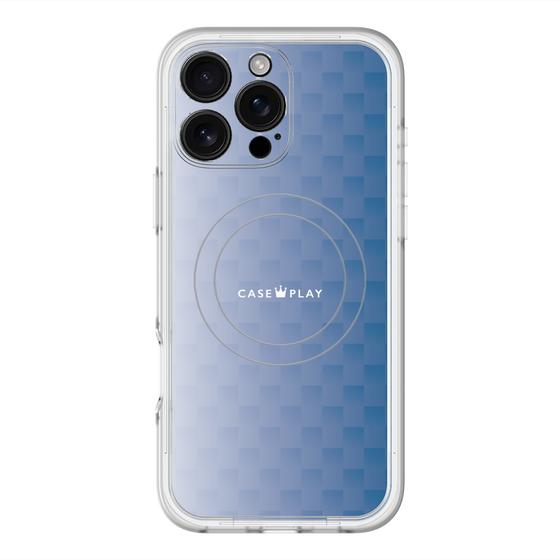 スリムプロテクションプレミアムケース with MagSafe［ CASEPLAY Check - Blue ］