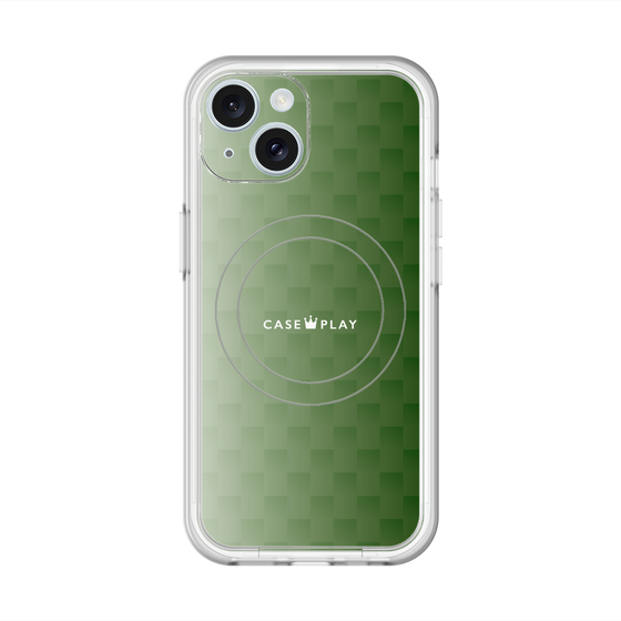 スリムプロテクションプレミアムケース with MagSafe［ CASEPLAY Check - Green ］