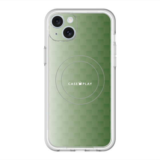 スリムプロテクションプレミアムケース with MagSafe［ CASEPLAY Check - Green ］