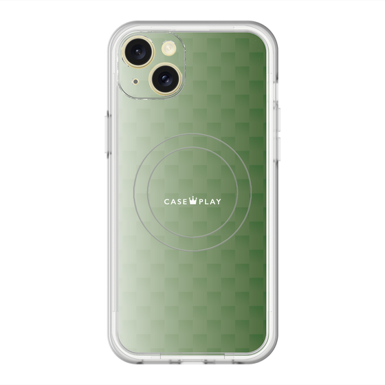 スリムプロテクションプレミアムケース with MagSafe［ CASEPLAY Check - Green ］