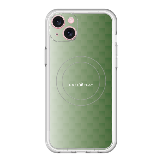 スリムプロテクションプレミアムケース with MagSafe［ CASEPLAY Check - Green ］