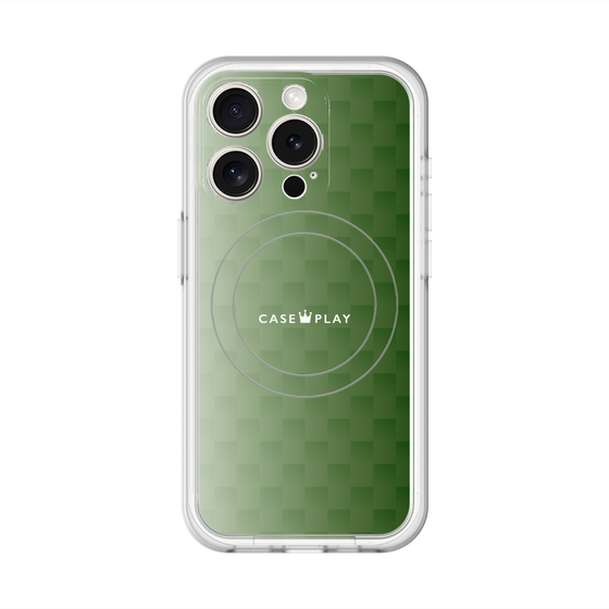 スリムプロテクションプレミアムケース with MagSafe［ CASEPLAY Check - Green ］