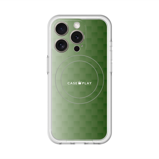 スリムプロテクションプレミアムケース with MagSafe［ CASEPLAY Check - Green ］