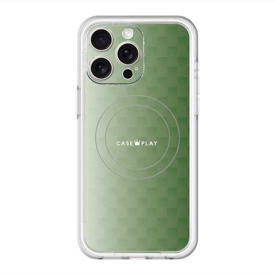 スリムプロテクションプレミアムケース with MagSafe［ CASEPLAY Check - Green ］