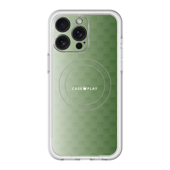 スリムプロテクションプレミアムケース with MagSafe［ CASEPLAY Check - Green ］