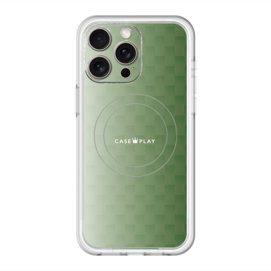 スリムプロテクションプレミアムケース with MagSafe［ CASEPLAY Check - Green ］
