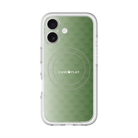 スリムプロテクションプレミアムケース with MagSafe［ CASEPLAY Check - Green ］