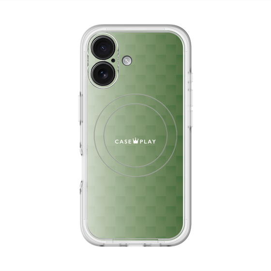 スリムプロテクションプレミアムケース with MagSafe［ CASEPLAY Check - Green ］