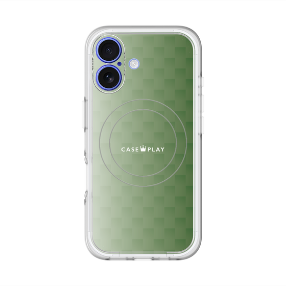 スリムプロテクションプレミアムケース with MagSafe［ CASEPLAY Check - Green ］
