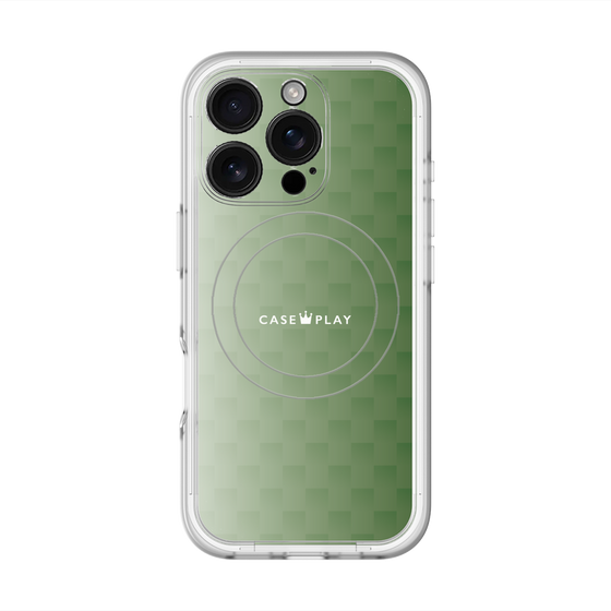 スリムプロテクションプレミアムケース with MagSafe［ CASEPLAY Check - Green ］