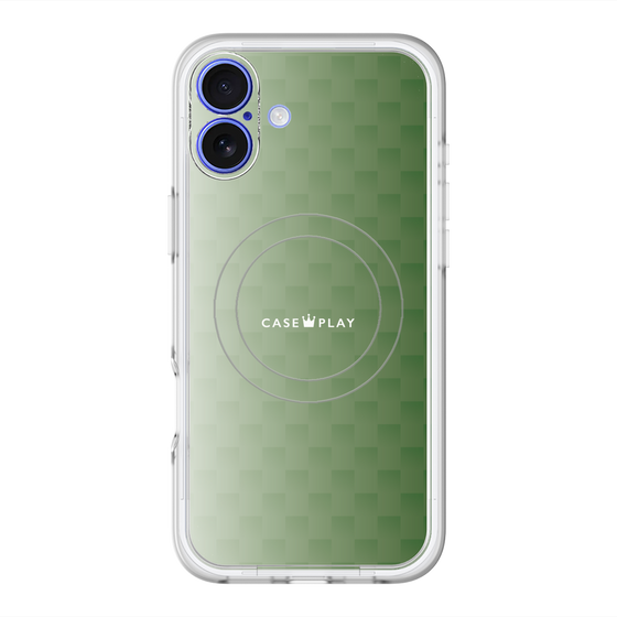 スリムプロテクションプレミアムケース with MagSafe［ CASEPLAY Check - Green ］