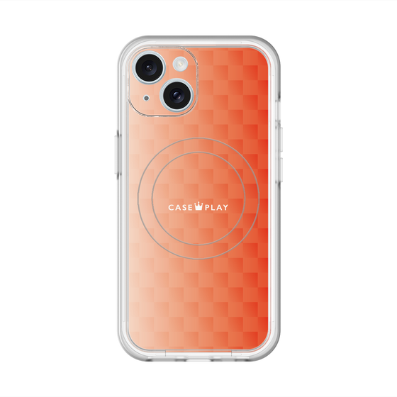 スリムプロテクションプレミアムケース with MagSafe［ CASEPLAY Check - Orange ］