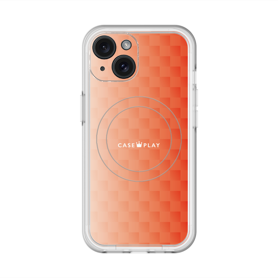 スリムプロテクションプレミアムケース with MagSafe［ CASEPLAY Check - Orange ］