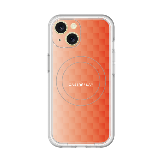 スリムプロテクションプレミアムケース with MagSafe［ CASEPLAY Check - Orange ］