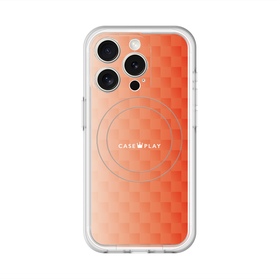 スリムプロテクションプレミアムケース with MagSafe［ CASEPLAY Check - Orange ］
