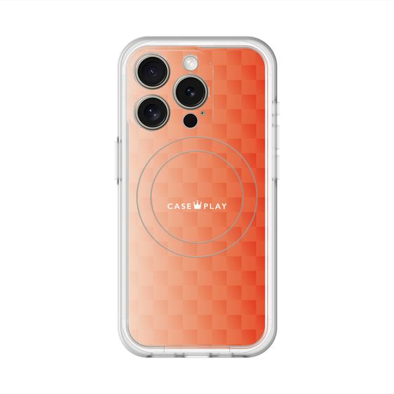 スリムプロテクションプレミアムケース with MagSafe［ CASEPLAY Check - Orange ］