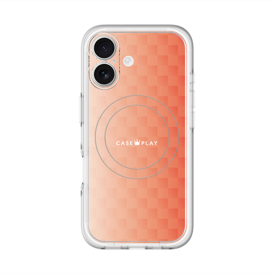 スリムプロテクションプレミアムケース with MagSafe［ CASEPLAY Check - Orange ］
