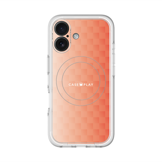 スリムプロテクションプレミアムケース with MagSafe［ CASEPLAY Check - Orange ］