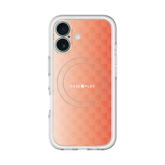 スリムプロテクションプレミアムケース with MagSafe［ CASEPLAY Check - Orange ］