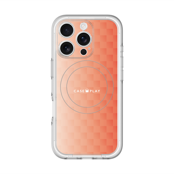 スリムプロテクションプレミアムケース with MagSafe［ CASEPLAY Check - Orange ］