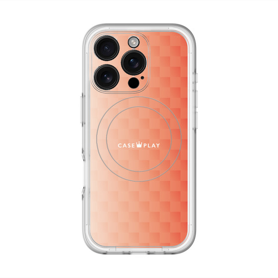 スリムプロテクションプレミアムケース with MagSafe［ CASEPLAY Check - Orange ］