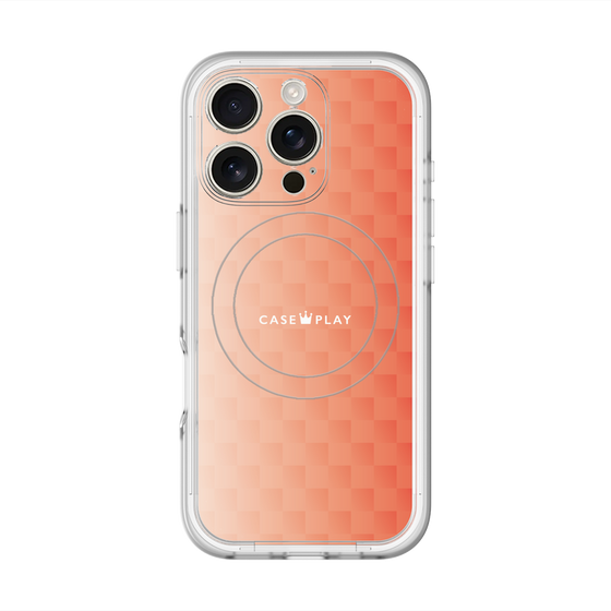 スリムプロテクションプレミアムケース with MagSafe［ CASEPLAY Check - Orange ］