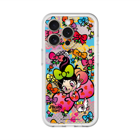 スリムプロテクションプレミアムケース with MagSafe［ アクビガール - フラワーリボン ］